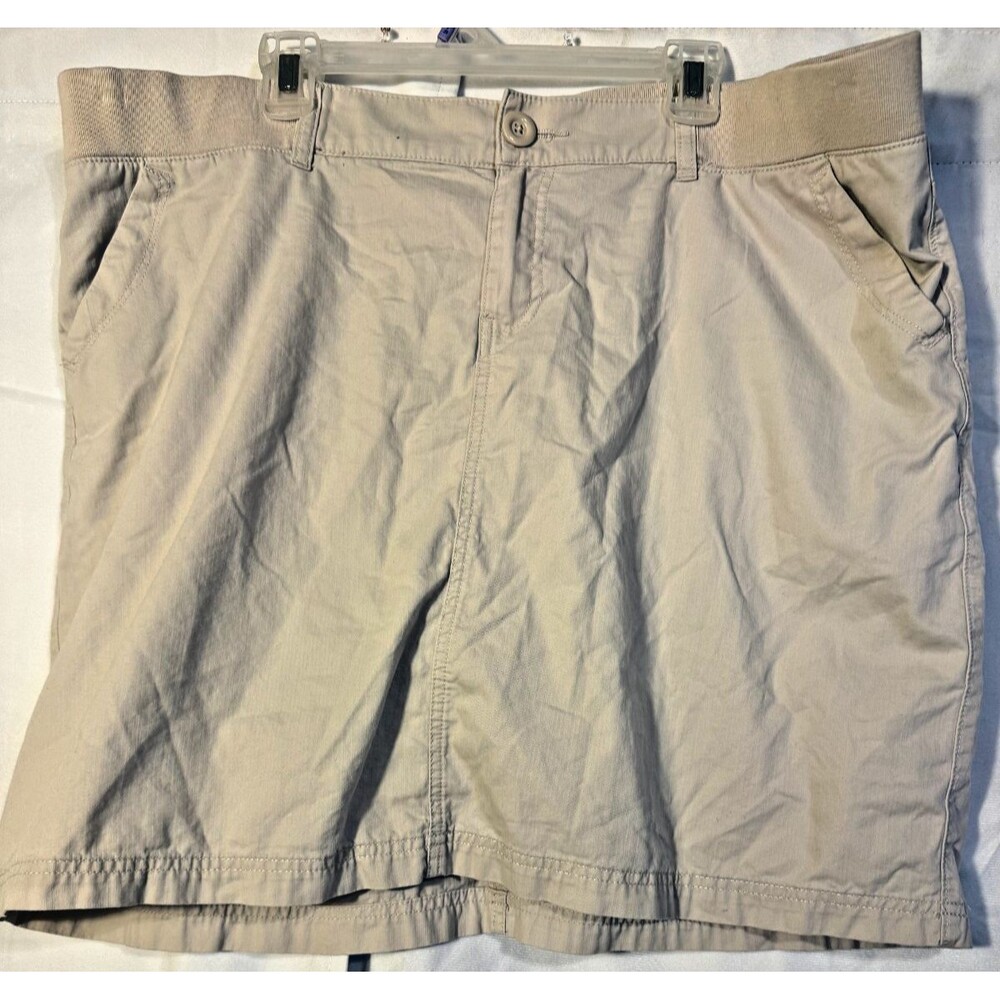 Cargo Hiking Outdoors Skirt Tan Women's Plus 18W 1X Skort Stretch Mini Short